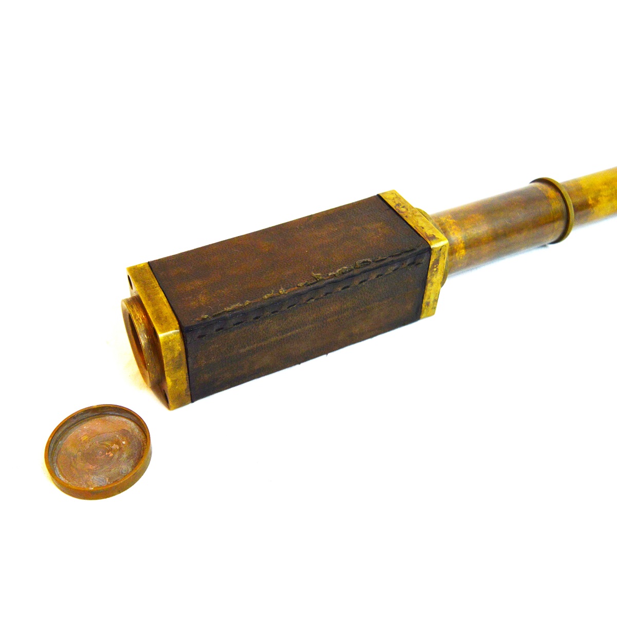 German Lens 1930 Leather Antique Telescope Antikcart