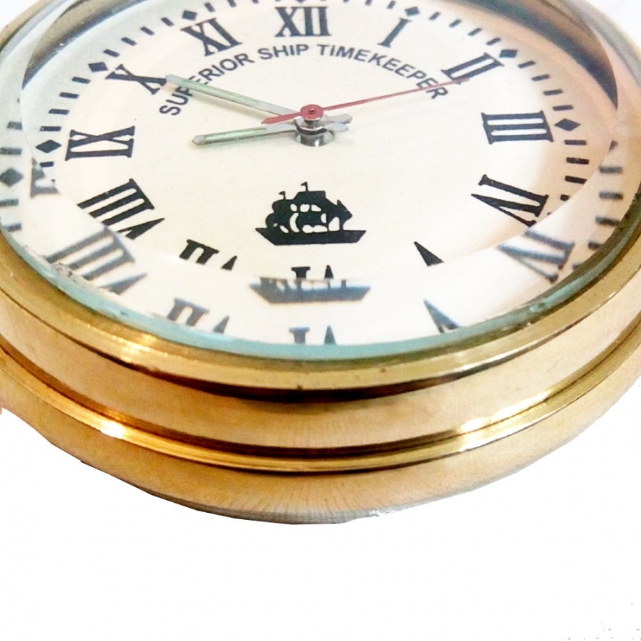 Superior Ship Time Keeper Brass Pocket Watch Antikcart