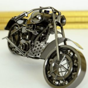 Antikcart Black Metal Harley Super Bike Model Miniature back wheel