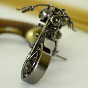 Antikcart Black Metal Harley Super Bike Model Miniature back wheel