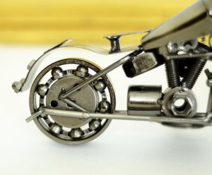 Antikcart Black Metal Harley Super Bike Model Miniature back wheel