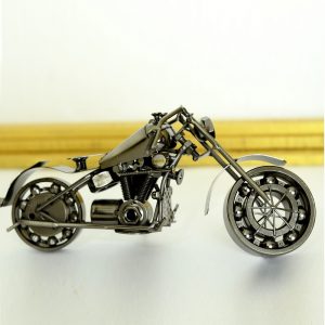 Antikcart Black Metal Harley Super Bike Model Miniature back wheel