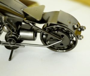 Antikcart Black Metal Harley Super Bike Model Miniature back wheel