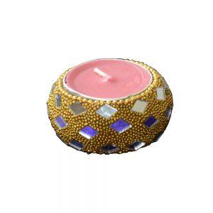 Antikcart Chirangdaan Glass Artwork Tea Light Holder main pic