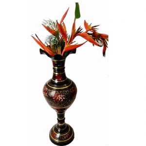 Antikcart Elegant Bidri Nakashi Metal Brass Vase