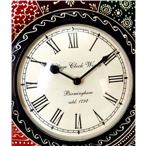 Antikcart Ethnic Rajasthani Hand crafted Meenakari Wall Clock
