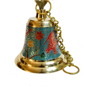 Antikcart Meenakari Handcarved Brass Temple Bell