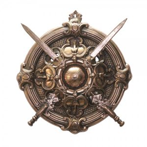 Antikcart Maharaja Antique Black Metal Handcrafted Swords Shield