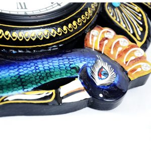 Antikcart Multicolor Handpainted Wooden Peacock Clocks Wall Clocks