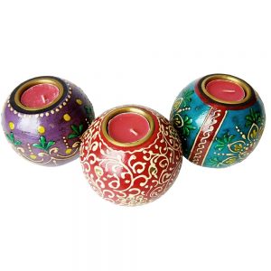 Antikcart Special Meenakari Handcrafted Tea Light Holder by Antikcart