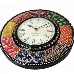 Antikcart Ethnic Rajasthani Hand crafted Meenakari Wall Clock