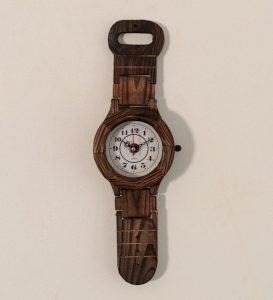 Dark Brown-Wooden Wrist Watch Clock-Wooden Wall Clock Decor by Antikcart