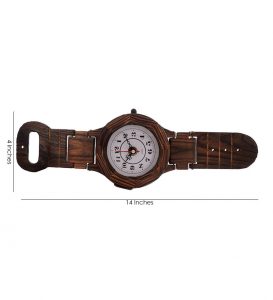 Dark Brown-Wooden Wrist Watch Clock-Wooden Wall Clock Decor by Antikcart