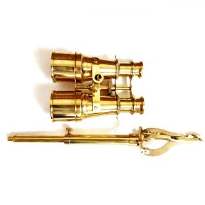 Antikcart Vintage Brass Binoculars with Supporting Stand by Antikcart