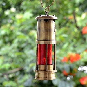 Antikcart Red Colour Vintage Brass Marine Lamp OUTDOOR VIEW Mine Lamp
