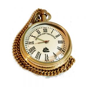 Antikcart Superior Ship Time Keeper Brass Pocket Watch