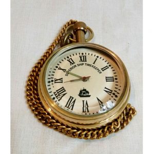 Antikcart Superior Ship Time Keeper Brass Pocket Watch