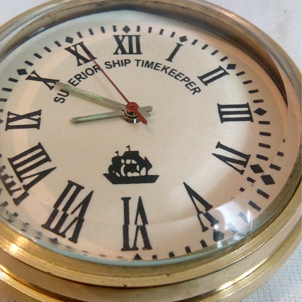 Antikcart Superior Ship Time Keeper Brass Pocket Watch