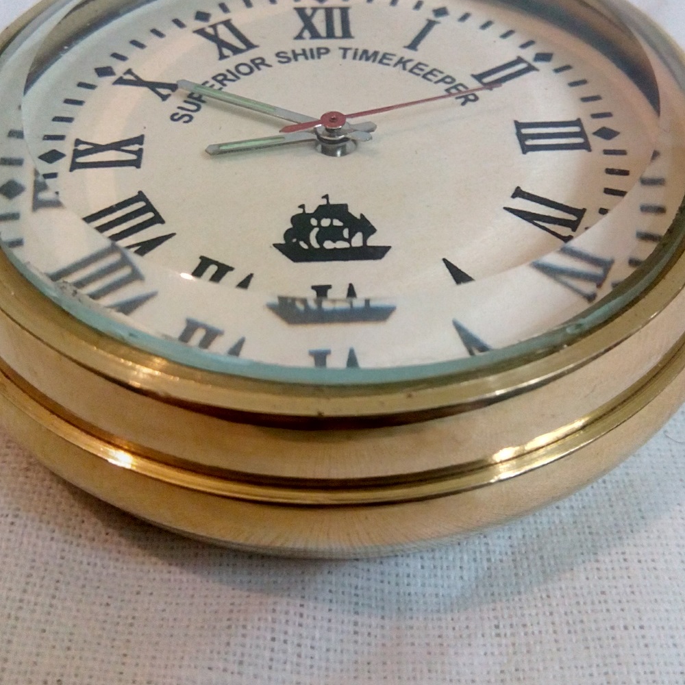 Antikcart Superior Ship Time Keeper Brass Pocket Watch