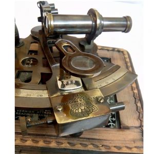 Antique Marine Navigator Tool with Leather Box set