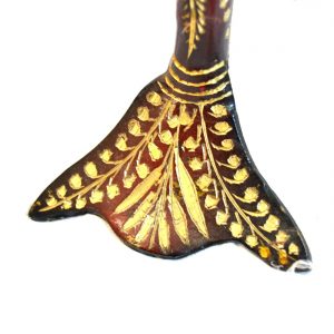 Antikcart 16 inches Handcarved Brass Dolphin Family statue tail