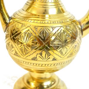 Antikcart Attractive Handcarved Brass Mughali Dallah CLOSE