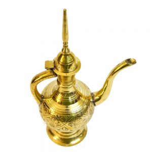 Antikcart Attractive Handcarved Brass Mughali Dallah TOP