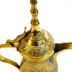 Antikcart Attractive Handcarved Brass Nakashi Dallah Small close Antique Decor