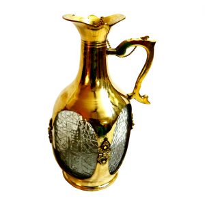 Antikcart Beautiful Artwork Brass and Glass Victorian Juice Jar