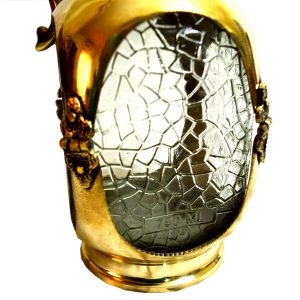 Antikcart Beautiful Artwork Brass and Glass Victorian Juice Jar close main