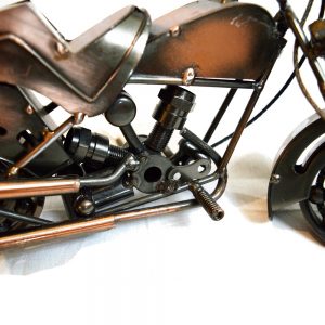 Antikcart Copper Metal Bugatti Super Bike Miniature Model close view pic