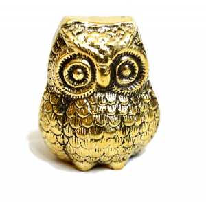 Antikcart Hand Carved Brass Owl Miniature Decor Paper Weight