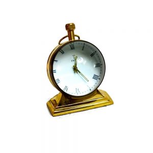 Winding Table Clock Antikcart-Mechanical-Winding-Table-Clock-With-Brass-Base