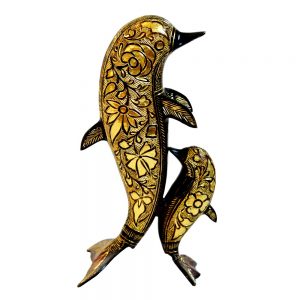 Dolphin Pair Antikcart Special Full Brass Handcarved Dolphin Pairs