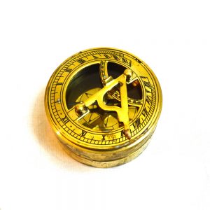 Antikcart Vintage Brass Sundial Compass OPEN VIEW