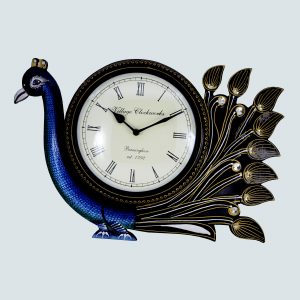 Antikcart Wooden Peacock Wall Clock
