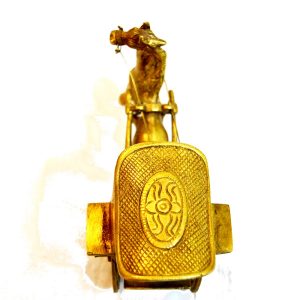 Brass Hand Carved Horse Cart Miniature Antikcart top side