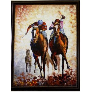 A Race to Win Canvas Oil Painting by Antikcart