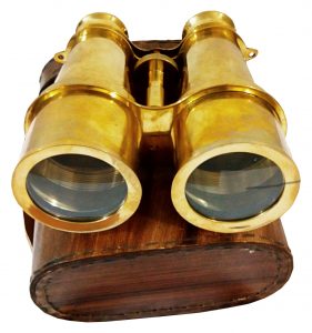 AK Vintage Full Brass Binocular with Leather Case by Antikcart