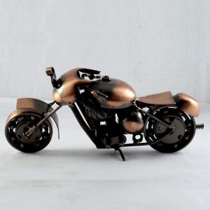 Antikcart Copper Metal Small Harley Super Bike Miniature