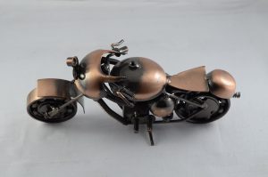Antikcart Copper Metal Small Harley Super Bike Miniature