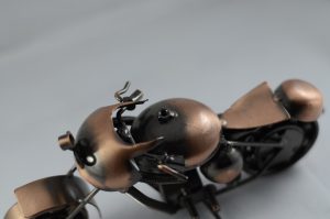 Antikcart Copper Metal Small Harley Super Bike Miniature