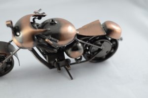 Antikcart Copper Metal Small Harley Super Bike Miniature