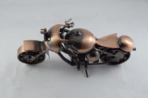 Antikcart Copper Metal Small Harley Super Bike Miniature