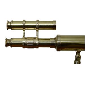 Antikcart Double Barrel Brass Telescope Wooden Tripod Stand Nautical Decor Antikcart full view