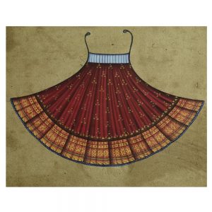Antikcart Elegant Framed Painting of Royal Wear-Stamp Paper Painting Art- Frame View-closeup