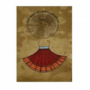 Antikcart Elegant Framed Painting of Royal Wear-Stamp Paper Painting Art- Painting