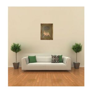 Antikcart Exclusive Beautiful Royal Painting Of Palace Camel on Stamp Paper Framed- Painting