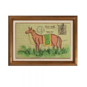 Antikcart Exclusive Old Post Card Painting-Horse