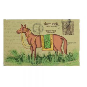Antikcart Exclusive Old Post Card Painting-Horse